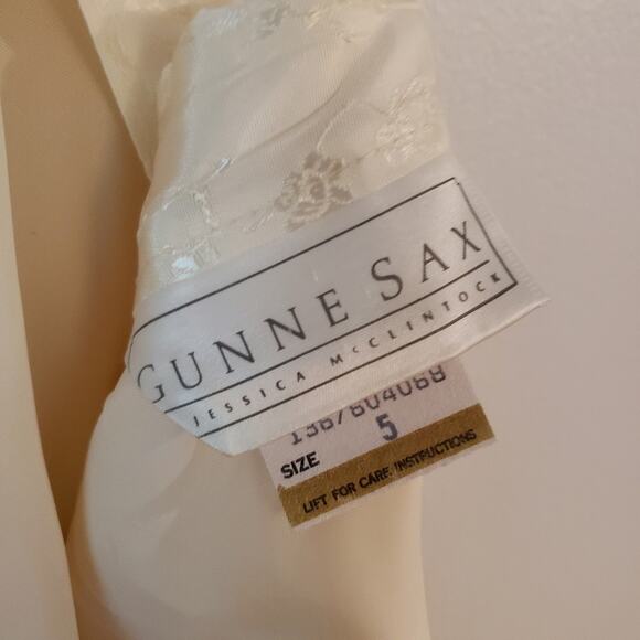 Vintage 90s Gunne Sax Ivory Backyard Beach Casual Punk Wedding Dress Small - Picture 6 of 13